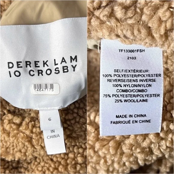 DEREK LAM 70s Reversible Wool Blend Quilted Faux Shearling Oversized Barn Coat 6 - Picture 14 of 17